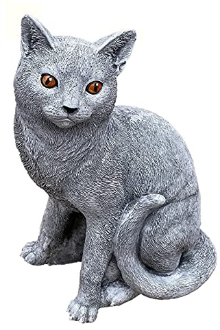 stoneandstyle Steinfigur sitzende Katze Steinguss frostfest massiv