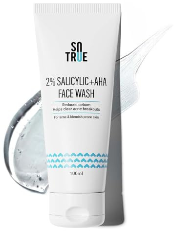 Sotrue 2% Salicylic Acid Face Wash + AHA For Acne and Pimple, 100ml | For Clean, Clear and Glowing Skin | Reduces Acne, Excess Oil, Pimples | All Skin Types