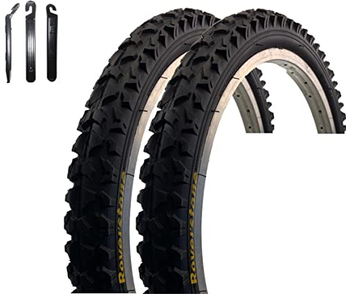 2 x Roverstone A109 18 Fahrradreifen Fahrradmantel Schwarz 57-355 (18 x 2,125) inkl. Reifenheber