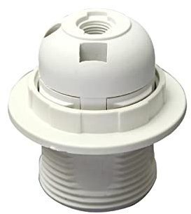 E27 Lamp Holder Replacement Plastic Socket Edison Screw Bulb Base 10mm Thread Entry Shade Ring Safe Durable DIY Vintage Industrial Pendant Lighting Accessory Compatible LED Incandescent