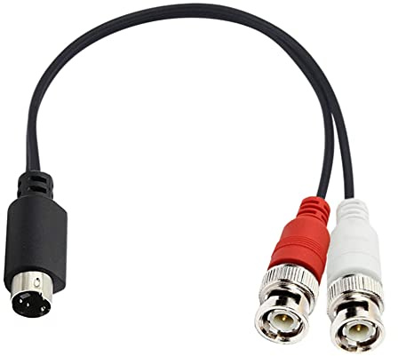 MTUERANC S-Video 4 Pin to Bnc Splitter Cable, Mini Din 4 Pin S-Video Male to Dual Bnc Male Splitter Connectors Cable