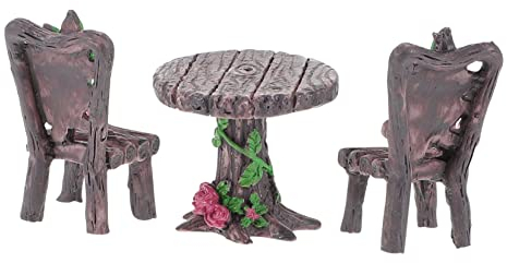 TOYANDONA Miniatur Tisch Stühle Satz Aus Langlebigem Harz Für Kleiner Gartendekor Balkon Hof Mikro Landschafts Dekoration