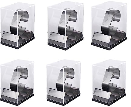 Pokinge 6 cajas transparentes de soporte de reloj individual, porta reloj, caja de acrílico para reloj, pulsera, soporte de exhibición, organizador de almacenamiento, caja de regalo
