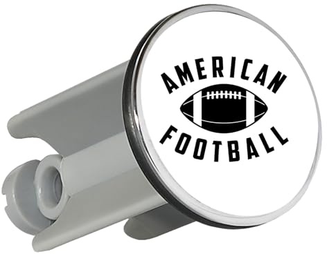 Huuraa Waschbeckenstöpsel American Football Ball Geschenk | Universal Stopfen 4cm höhenverstellbar Abflussstopfen Geschenkidee Stöpsel mit Motiv für das Waschbecken