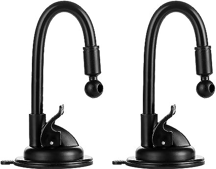 ThtRht 2 Pack Car Phone Holder Mount Suction Cup Replacement with Long Arm Gooseneck 17mm Ball Joint Connector Suction Stand for Car Windshield Mirror Shower Phone Holder Clips GPS Navigator