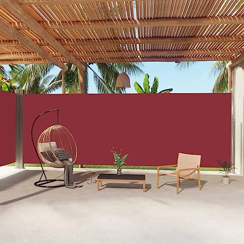 SKM Toldo lateral extensible rojo 220 x 1000 cm, peso: 19,7 kg, 318053