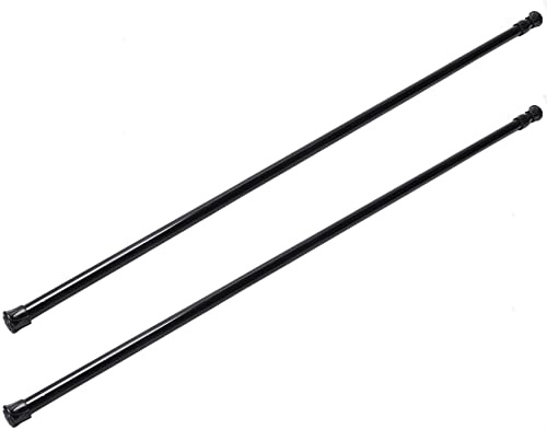 HOMEDEK Lot de 2 Tringles à Rideau Télescopiques Extensibles à Ressort, Barres de Rideau Télescopiques, pour la Tension de la Tringle à Rideaux, 70 à 120 cm, Noires