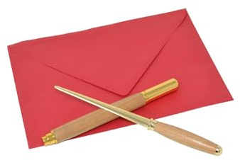 Holzrollerpen Schreibset - Holz Brieföffner Set - Holzfüller Kirsche aus Holz Pen Geschenk Geschenkidee Unikat handmade Geschenkset einzigartig Handarbeit wiederbefüllbar Schreibset - Holzgeschenk