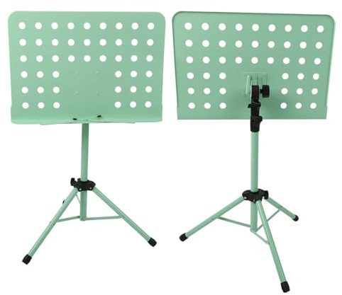 Tragbarer und Stabiler Notenständer, Höhenverstellbar, Rutschfeste Füße, Geeignet für Gitarre, Violine und Mehr, Leicht und Kompakt, Ideal für Musiker und Studenten (Grün)