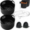 Moleath 15cm/6in 2Litre Air Silicone Liners for Midea Salter Daewoo Belaco COSORI & Tower Air Fryers, Small Accessories, Round Steam Rack, 4Pack