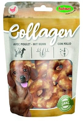 Bubimex Kollagenringe aus Huhn oder Lachs für Hunde | 4 x 18 cm, Ø 3 cm (Huhn)