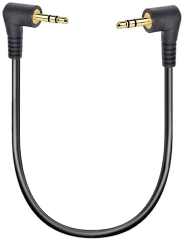 HUHANGGod Double Angled 90Degree 2.5mm Audio Aux Cable (30 cm) | 3Poles 2.5mm to 2.5mm Male to Male Subminiature Stereo Headset Headphone Jack Gold Plated Connector Wire Cord Plug Cable