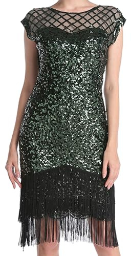 MUNAFIE Pailettenkleider für Damen 20er Jahre Kleid Glitzerkleid Fransenkleid 1920er Gatsby Charleston Flapper Party Kleider Kostüm Damen