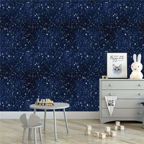 Fliesenaufkleber, 40 cm x 100 cm, dunkelblauer Sternenhimmel, for Aufkleben auf Fliesen, Küchenrückwand, for Abziehen und Aufkleben von Bodenfliesen, 3D-selbstklebend (Color : Blu, Size : 40x250cm)