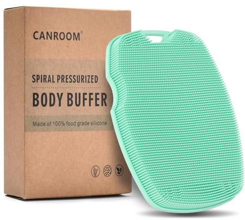 Gommage corporel en silicone infusé de zinc – Design moussant turbocompressé, exfoliant pour les peaux sensibles, facile à nettoyer, mousse bien et plus hygiénique que le luffa traditionnel, vert