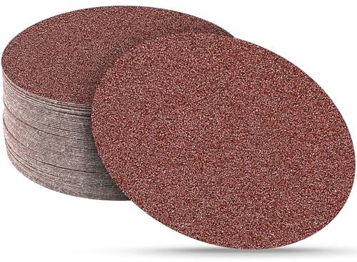 Sruhrak 30 Piezas Disco de Lija 40 Grano, 180 mm Redondas Papel de Lija Hojas de Lija para Lijadora de pared o Techo