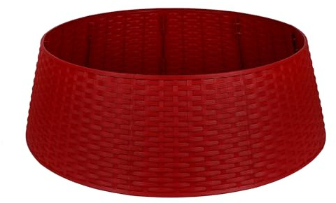 Red Rattan Christmas Tree Skirt (Large)