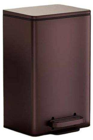 Poubelle Poubelle avec Couvercle, Poubelle en Acier Inoxydable avec Pédale, Poubelle à Fermeture Douce avec Seau Intérieur pour Poubelle Commerciale de Bureau à Domicile (Vin Rouge 21