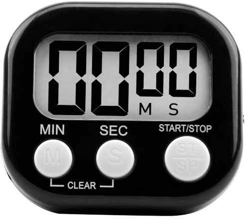 Digital Kitchen Timer, Large Magnetic Digital Kitchen Timer with Large Display, Loud Alarm, and Magnetic Back, Suitable for Kitchen, Work, Study, Fitness and Sports (black)