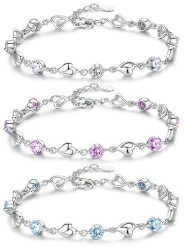 DKDDSSS 3 Stück Armband Damen Armband Armbänder, Herz Armbandd, Freundschaftsarmband, Frauen Armbandd, Verstellbare Armkette, Geschenke für Frauen Mädchen