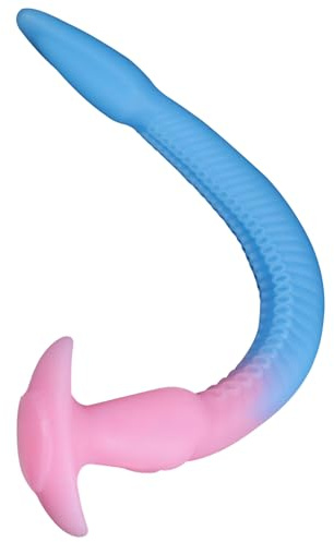 AMAZBEE Consolador Anal de Silicona Tentáculo Consolador Pulpo xxl Extra Largo con Base Estimulante Anal Plug Anal Suave Juguete Sexual Parejas Sexo Extremo (Blue-S)