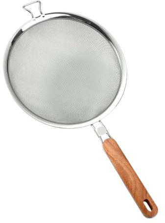 WUTIANBAO Espumadera Colador Cuchara Ranurada Colador De Pasta Cesta De Cocina Herramientas De Cocina Mango De Madera Antiescaldado Colador De Cocina(38cm)