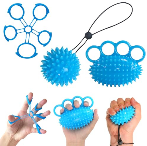 Kinfezlon Fingertrainer, Handtrainer, Finger Training, Igelball für Hände Therapie, Arthrose Training, Griffstärkung, Lindert Stress, Angstlinderung und Stärkung der Finger (BLUA)