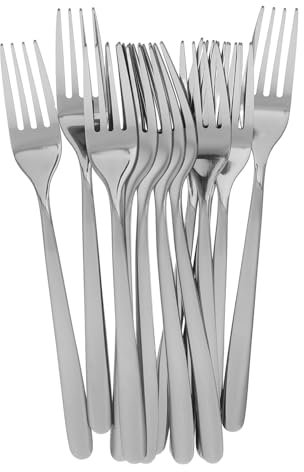 JECOMPRIS 12piezas Vajilla De Acero Inoxidable Para Mesa y Uso Diario Tenedores Para Ensalada Postre y Aperitivo Aptos Para Lavavajillas Para Hogar Restaurante y Hotel