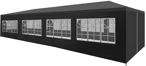 Grande tenda impermeabile per feste, compleanni, matrimoni, picnic e posto auto coperto, antracite, 3 x 12 m