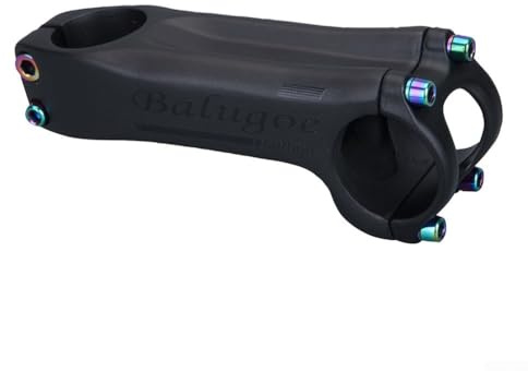 HpLive Attacco manubrio per bicicletta, in fibra di carbonio, per bici da corsa e mountain bike, nero, 70-130 mm (6 gradi, 110 mm)
