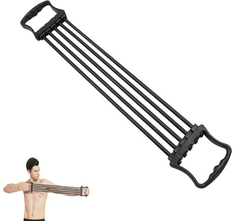 Expansor de Pecho Ejercitador Pectorales Ajustable Expander Fitness para los músculos del Pecho, Brazos y Hombros (Negro)