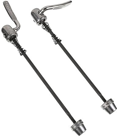 EXAOMBLE 2 Stücke Spieß für Hinterrad Rückseite Schnellspanner am Hinterrad Achse fahrrad zubehör mountainbike fahrradzubehör mountainbike Trainer-Spieß Radaufsatz für Trainer Stahl Silver