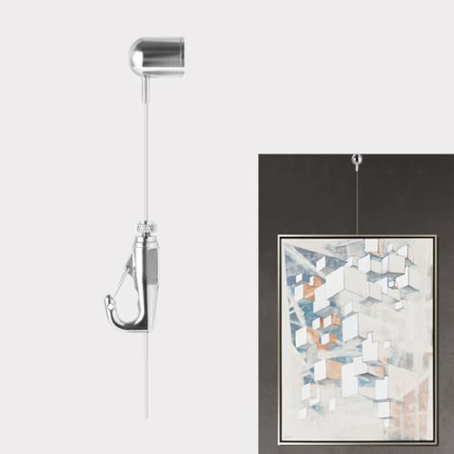 Cimaise pour Tableau Corde Transparente de 50 Cm, 100 Cm, 150 Cm, 200 Cm, 2,50 M et 300 Cm pour Exposition de Photos, Kit de Suspension pour Cadres Photo, Matériel de Suspension pour Miroirs(8.2'/2.5m