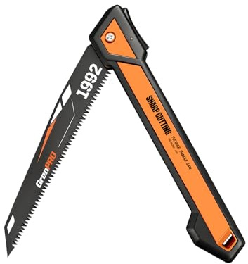 GRENPRO Folding Pruning Saw 10 Inch, SK5 Steel Blade 7 Inch, Triple-Ground 7TPI Teeth, 3-Angle Lock Non-Slip Handle, Portable Hand Saw for Tree Trimming, Camping, Gardening, Landscaping