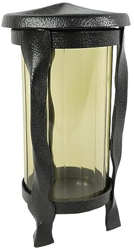 Grablaterne gewschwungene Säulen 20 cm (Schwarz)