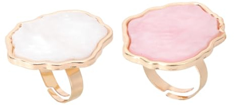 WOFASHPURET 2 Stück Nagel Farbpaletten Ring Mischpaletten Nailart Nageldesign Marmor Palette Weiß Rosa Fingerringplatte