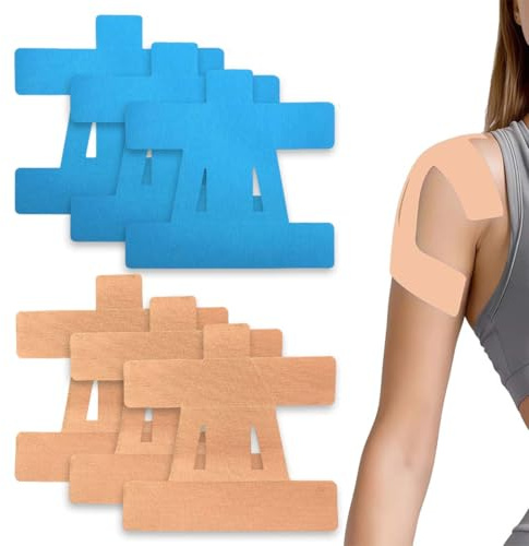 LQUYTA 6pz Nastro Kinesiologico Tape per Spalla Tape Sportivo con Adesivo Nastro Atletico Terapeutico Elastico Muscolare Cerotto Impermeabile per Articolazioni Supporto, Protezione Muscolare