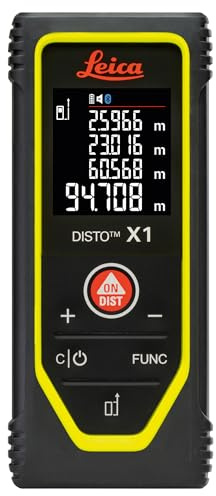 Leica DISTO X1 – robuster Laser Entfernungsmesser (IP65), 100m Reichweite | mit NFC und Bluetooth (App-Nutzung) – für zuverlässige Messungen unter anspruchsvollen Bedingungen