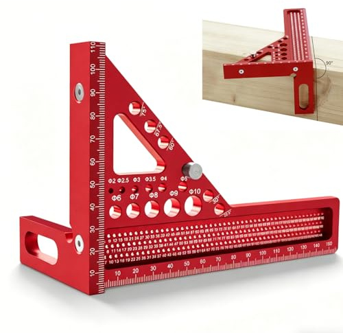 3D Gehrungswinkel für Holzbearbeitung, 3D-Gehrungswinkel Multifunktional aus Aluminiumlegierung Winkelmesser Winkel mit anschlag für Holzbearbeitung, Heimwerken, Handwerk