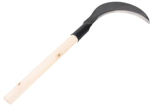 Toyvian Guadaña Varios estilos para Segar Hierba de Acero al Manganeso Mango Largo de Madera, Cuchillo para Césped de Jardinería Afilado y Herramienta Manual para Varios estilos