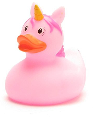 Duckshop I Badeente Einhorn I Quietscheente I L: 8,5 cm I Quietscheentchen I Geschenk für Fantasy-Fans I Präsent Sammler