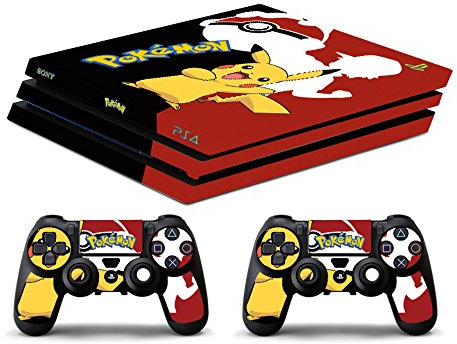 Skin Compatibilité pour PS4 Pro - Pokemon - Limited Edition Decal étuis de Protection pour faceplates Bundle