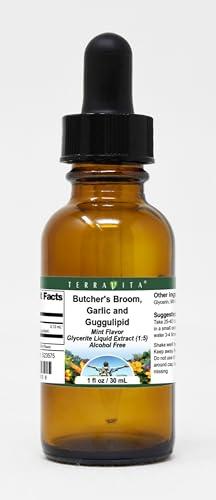 Butcher's Broom, Garlic and Guggulipid Glycerite Liquid Extract (1:5) - Mint Flavored (1 oz, ZIN: 523575)