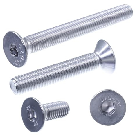 SECCARO Senkschraube M4 x 6 mm, Edelstahl V2A VA A2, DIN 7991 / ISO 10642, Innensechskant, 20 Stück