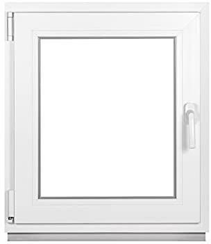 Framex Premium Kellerfenster - Kunststofffenster Weiß BxH 700 x 800 mm - Garagenfenster/Gartenhaus Fenster BxH 70 x 80 cm 2-fach Verglast - Din Links-Funktion Dreh Kipp Fenster-Alle Größen