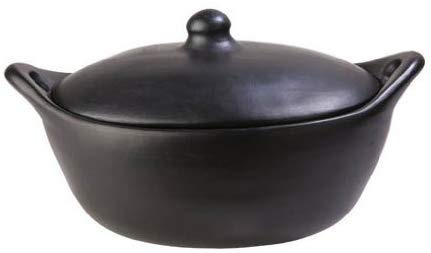 Authentic Chamba Covered Oval Roaster-Elegant, All-Natural Black Clay Casserole for Braising, Roasting, Baking Chicken, Roasts - Stovetop & Oven Safe – Handmade in Colombia - Large 4.5 qt.