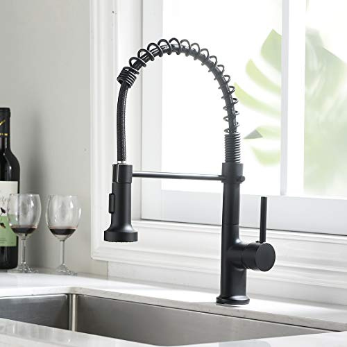 AIMADI Wasserhahn Küche Ausziehbar,Küchenarmatur 360° Drehbar,Einhebelmischer mit 2-Wege Sprühfunktion (Duschstrahl & Strahlstrahl) für Spülbecken, Schwarz