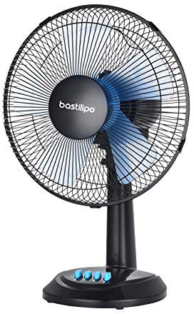 Bastilipo - Ventilatore da tavolo 30 cm, potenza 35 W, 3 velocità, modello Roche