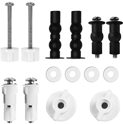 SUPGOMAX Toilettenzubehör Schrauben, 3 Paar WC-Sitz Befestigungsset, Toiletten Sitz Reparatur Teile mit Ausziehbaren Gummischrauben, Universal WC-Deckel Schrauben Für Toilettendeckel Deckel Klodeckel