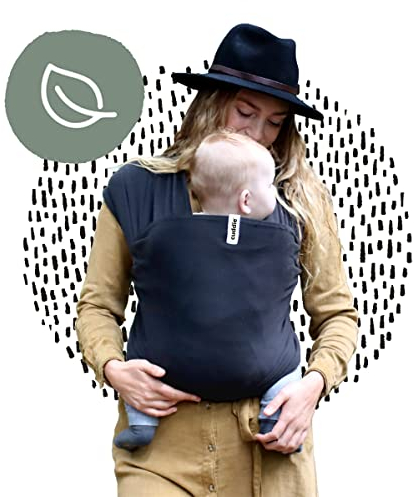 Cuddie Babytragetuch Anthrazit | Premium Bio-Tragetuch für Neugeborene und Kinder | Alles in einem Babytrage | Geschenk Baby Wrap Carrier | Bis zu 15 kg | Verstellbar für alle Körpertypen (Anthrazit)
